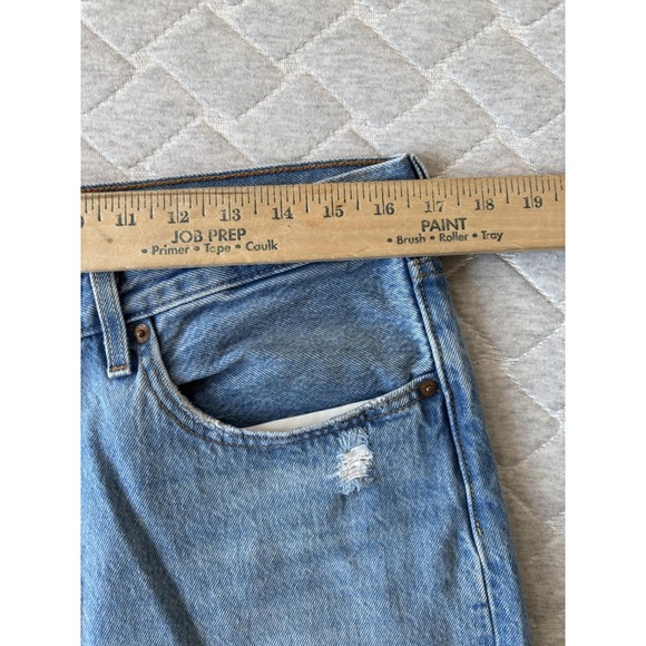 Levis Jeans Womens 31x26 Blue Light Wash Distressed Straight Leg Button Fly - Picture 8 of 8